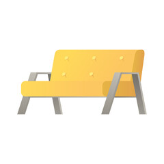 Sticker - yellow sofa double forniture house isolated icon