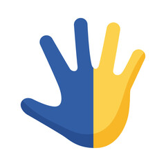 Sticker - down syndrome hand print painted flat style icon