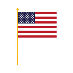 Sticker - united states of america flag in pole waving