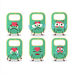 Poster - Green baby appron cartoon character with sad expression