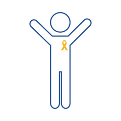 Wall Mural - human figure with down syndrome campaign ribbon line style icon