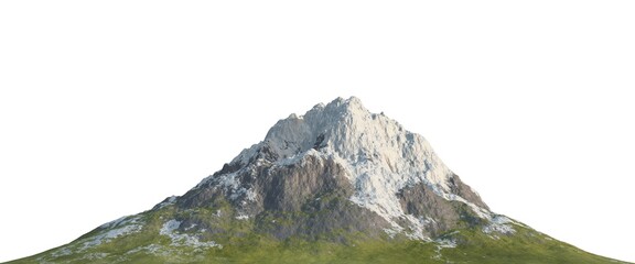 Fototapete - Snowy mountains Isolate on white background 3d illustration