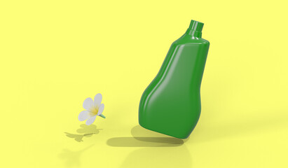 Laundry detergents mockup 3d render model for product packaging design