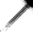 © miloje - Vector Print Textured Tire Track . Design Element . Car tread silhouette . Mud splash grunge texture