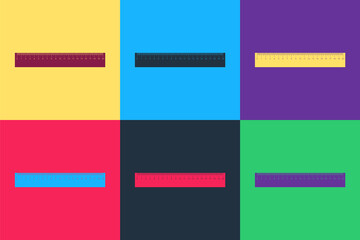 Poster - Pop art Ruler icon isolated on color background. Straightedge symbol. Vector.