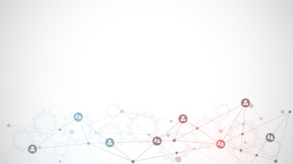 Poster - Vector illustration of connecting people and communication concept, social network.