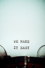 Poster - We make it easy phrase