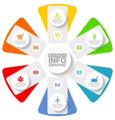 Poster - Business infographic vector template with 6 options