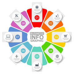 Aufkleber - Business infographic vector template with 8 options