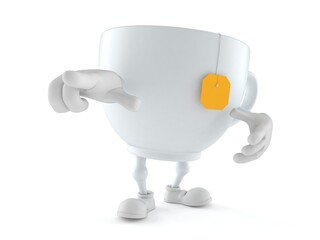 Poster - Tea cup character pointing finger