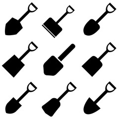 Wall Mural - Shovel icon, logo isolated on white background