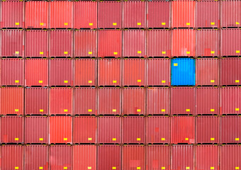 stack of containers, cargo logistics and warehouse with different selection concept