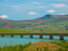 The Road Bridge Over The Tugela River Below Woodstock Dam Wall Near Bergville In The Kwazulu-Natal Province
