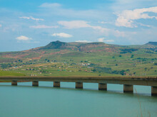 The Banana Bridge, So Named Because Of It's Curvature, Over The Woodstock Dam In South Africa