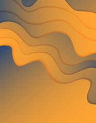 Poster - 3D paper cut abstract background . design for business presentations, flyers, posters and invitations. Colorful carving art dark, yellow, orange and blue texture.