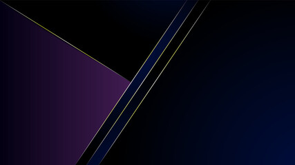Poster - Abstract modern polygonal shapes line gold on blue and violet gradient background