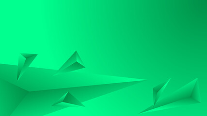 Poster - Abstract green polygon on gradient background. illustration