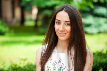 Canvas Print - Portrait of beautiful young happy woman