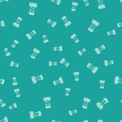 Poster - Green Nerd geek icon isolated seamless pattern on green background. Vector.