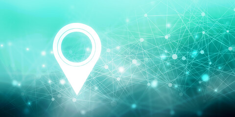 Poster - 2d rendering Red map pointer