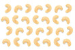 Creative layout made of cashew. Flat lay. Food concept. Cashew pattern on white background
