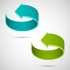 Aufkleber - Round arrow banners set. Direct circle shape. 3d Abstract arrow background. Business infographic presentation diagram. Section compare service trend. Paper arrows index. Exact pointer banner
