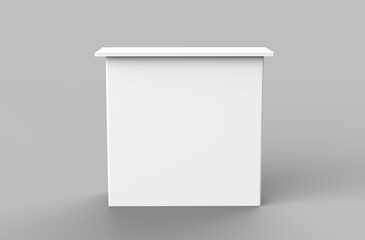 Wall Mural - Blank exhibition promotional counter table advertising  booth and Retail  Stand Mock Up Template . 3d render illustration.