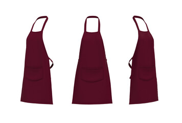 Sticker - Blank  aprons, apron mockup, clean apron, design presentation for print, 3d illustration, 3d rendering