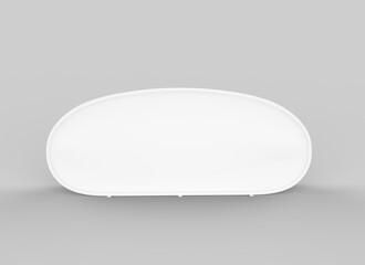 Wall Mural - Blank white pop up advertising frame banners are ideal for outdoor sporting display event branding. Portable lightweight system. 3d render illustration.