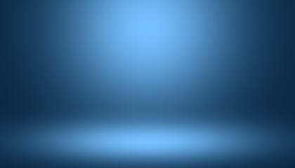 blue stage background with gradient light empty room for display your product.