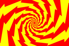 Spiral Of Rotating Squares, Spiral From Squares - Red And Yellow Pattern