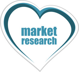 Poster - Text market research. Business concept