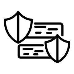 Poster - Secure shield icon. Outline secure shield vector icon for web design isolated on white background