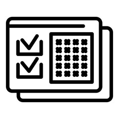 Poster - Done password icon. Outline done password vector icon for web design isolated on white background