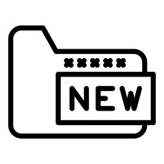 Poster - New secured file icon. Outline new secured file vector icon for web design isolated on white background