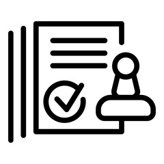 Poster - Approved stamp paper icon. Outline approved stamp paper vector icon for web design isolated on white background