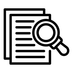 Poster - Magnifying papers icon. Outline magnifying papers vector icon for web design isolated on white background
