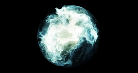 Poster - magical and mystical orb visual effect. power particle and element moving within sphere to create th