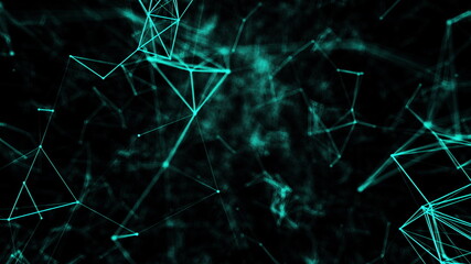 Poster - Abstract connection dots. Technology background. Network concept. 3d rendering.