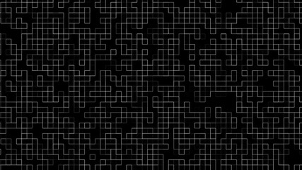 Poster - Computer generated small cubes from thin lines. 3d rendering abstract geometry backdrop
