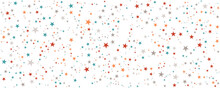 Seamless Confetti Stars Background For Christmas Time And Doodle For Kids
