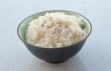 Bowl Of White Rice With Black Sesame