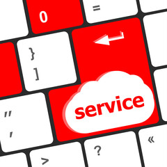 Poster - services laptop keyboard key button - business concept