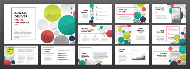Wall Mural - modern powerpoint presentation templates set. use for modern keynote presentation background, brochu
