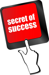 Poster - secret of success button on computer keyboard key