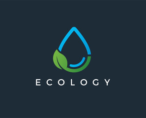 minimal water drop logo template - vector illustration