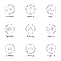 Aufkleber - Outline Swipe up icons