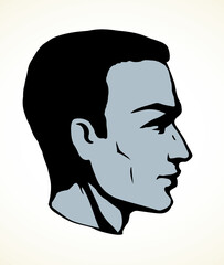 Wall Mural - Profile of a handsome man. Vector drawing