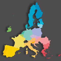 Sticker - Colorful map of EU countries
