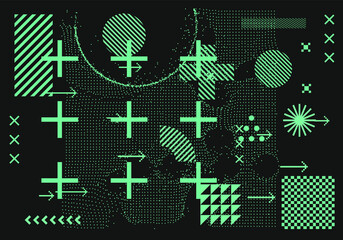 Poster - Abstract futuristic sci-fi background with geometric minimal composition of bold forms and shapes.
